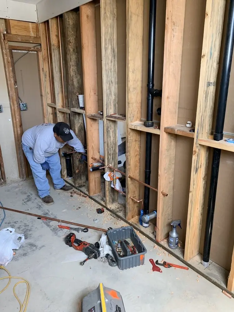 Commercial rough-in plumbing for Water Heater Replacement in Lackland AFB